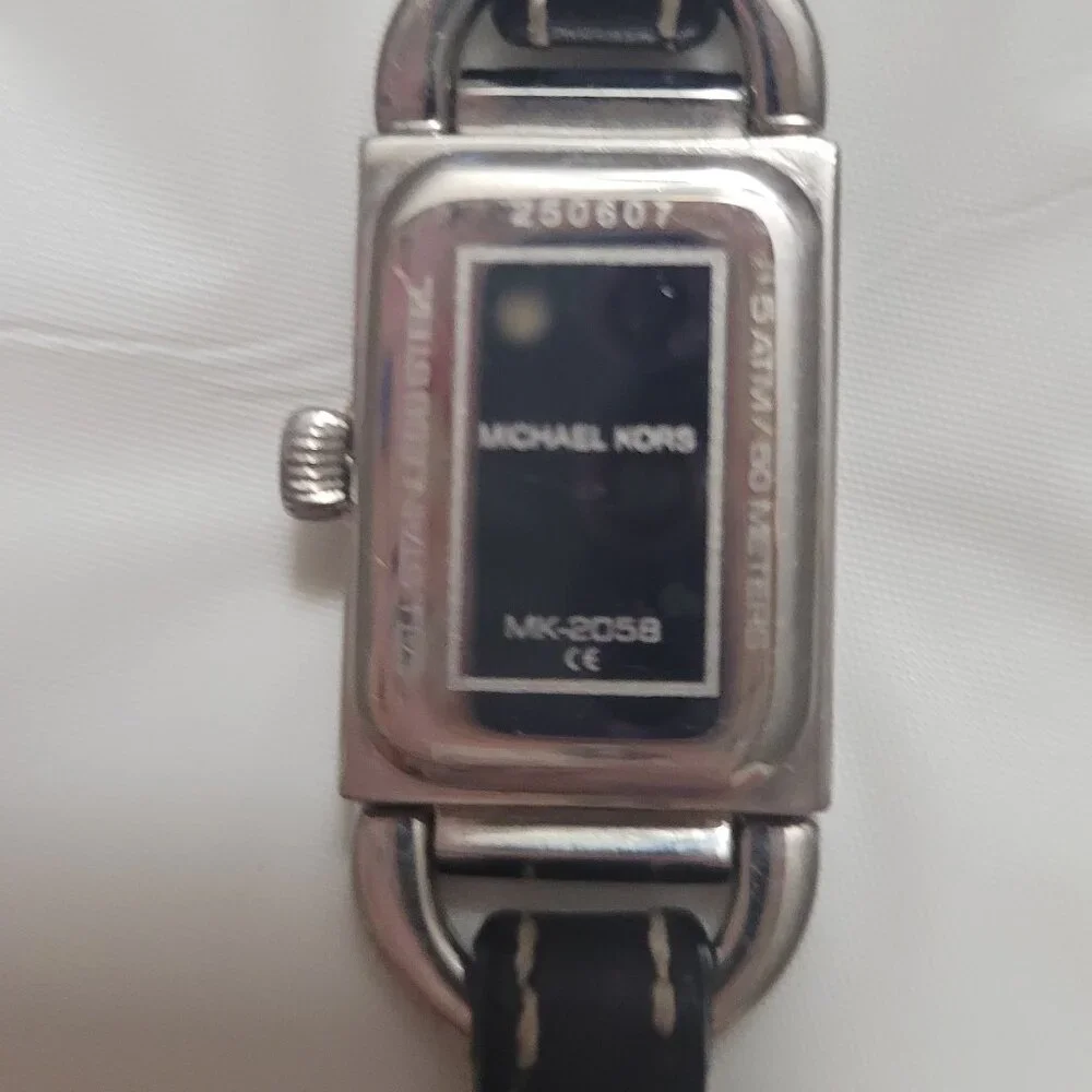 Silver Watch Michael Kors Black Band Ladies Vintage